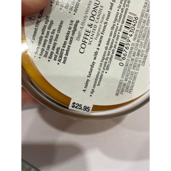 Bath & Body Works Limited Edition “Coffee & Donuts” NEW 3 Wick Candle NO OFFERS - Picture 7 of 7